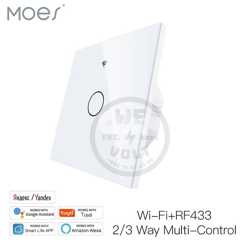 EU Smart Glass Panel Switch White (1–4 Gang) | MOES – We Volt 0