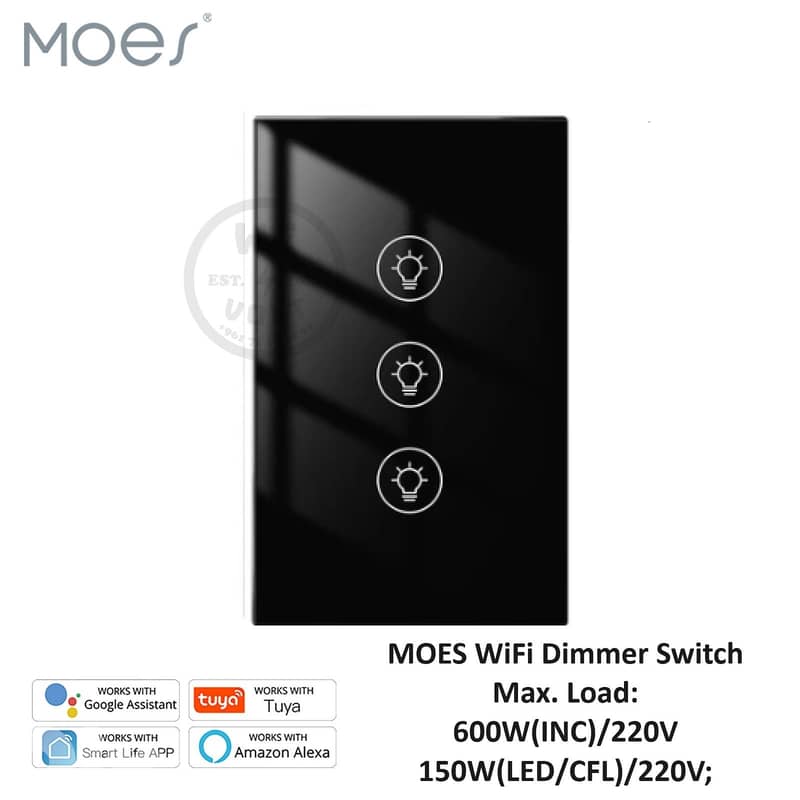 Smart Dimmer Light Panel Switch WiFi+RF | MOES – We Volt 5