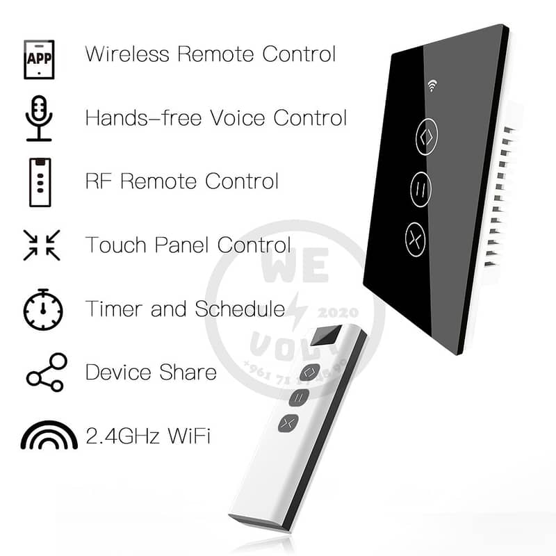 Smart Curtain Switch WiFi+RF (1–2 Shutter) | MOES – We Volt 1