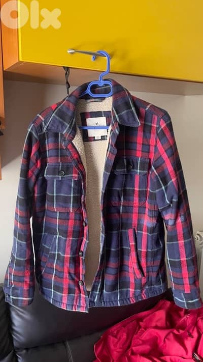 lumberjack jacket with fur size medium