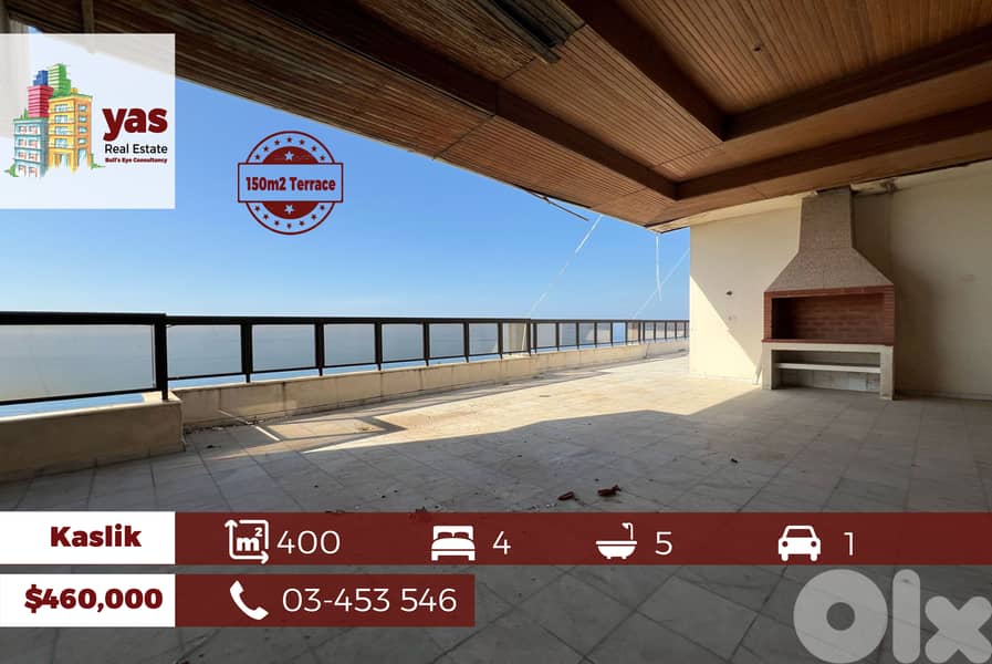 Kaslik 400m2 | 150m2 Terrace | High Floor | Sea & Mountain View | EH | 0