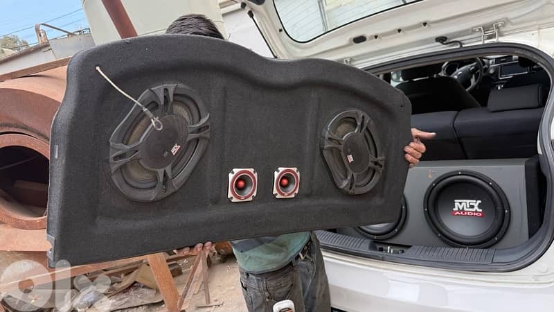 Mtx 1200 Watt Dual 12” Subwoofers+Sealed Sub Box. 2 mtx speacker. 2 t 1