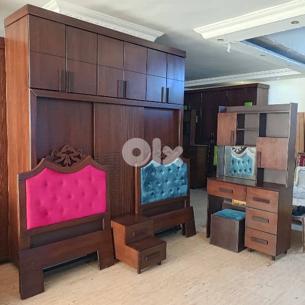 غرفه نوم تختين مفرد شبة جديده 0