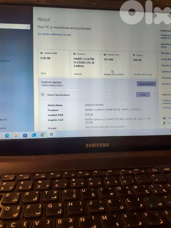 Laptop Core i5 6 Gb Ram 500 HDD 2