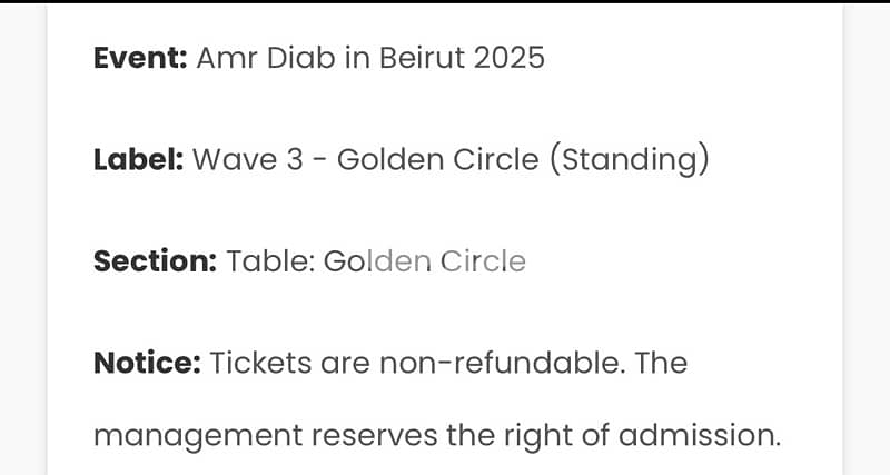 ticket 170$ 0