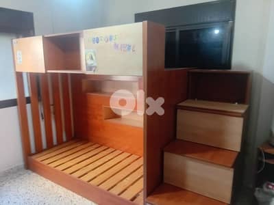 تخت طابقين مع درج جاورير متين شغل توصاي