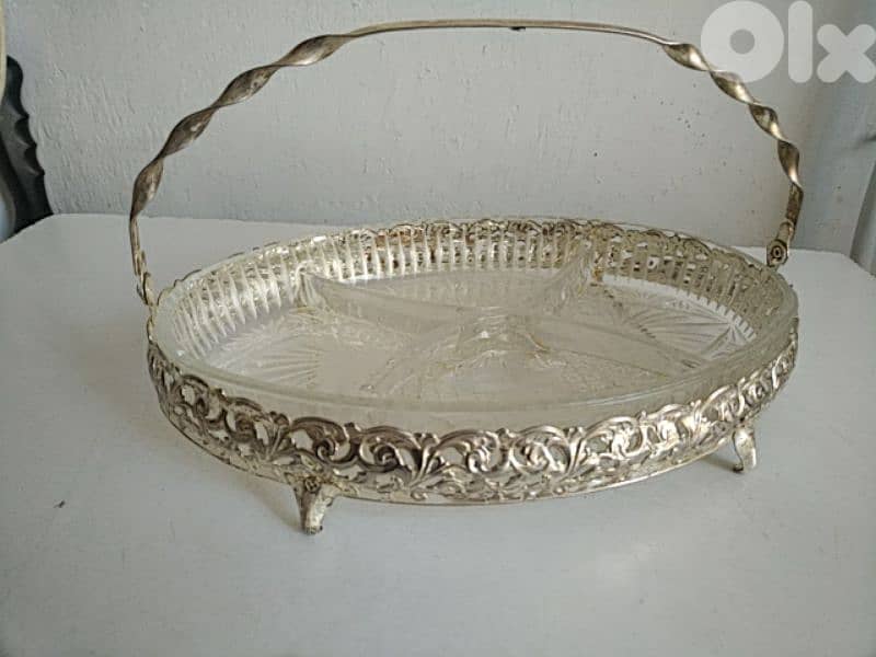 Old glass oval basket - Not Negotiable 0