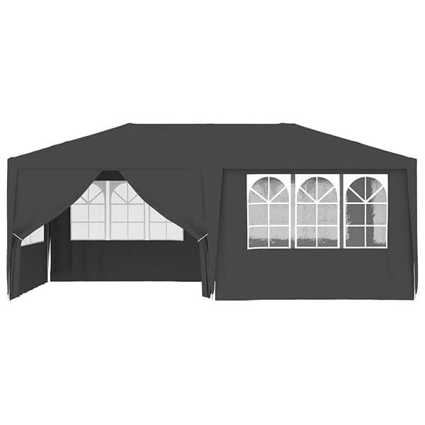 Outdoor Canopy with Side Walls and Decorative Windows 0