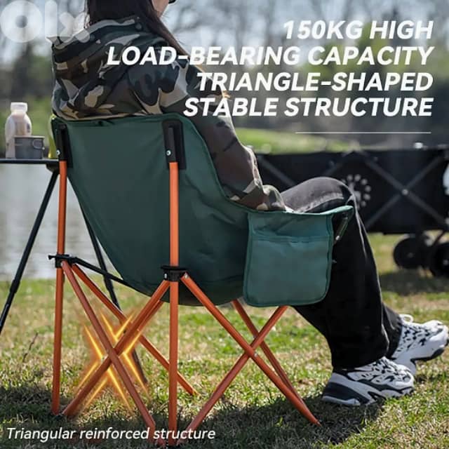 Portable Camping Chair, Heavy-Duty Picnic Chair with Carry Bag 3