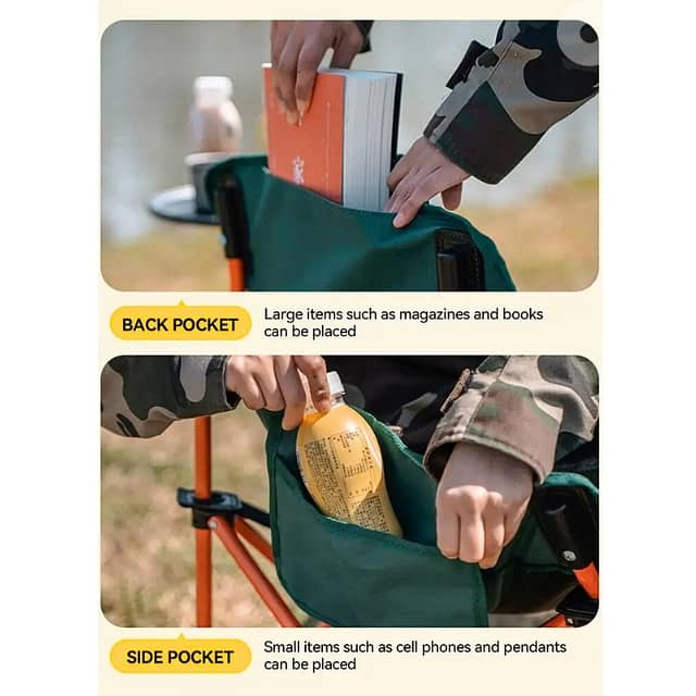 Portable Camping Chair, Heavy-Duty Picnic Chair with Carry Bag 4