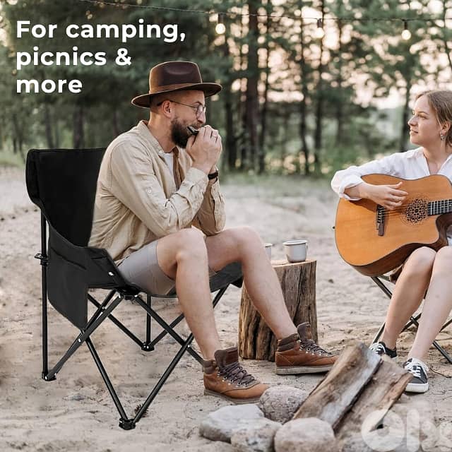 Portable Camping Chair, Heavy-Duty Picnic Chair with Carry Bag 6