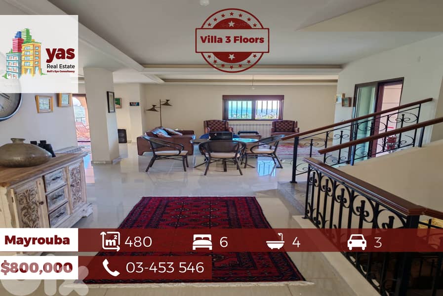 Mayrouba 480m2 | luxury Villa | 600m2 Land | Prime Location | PA 0