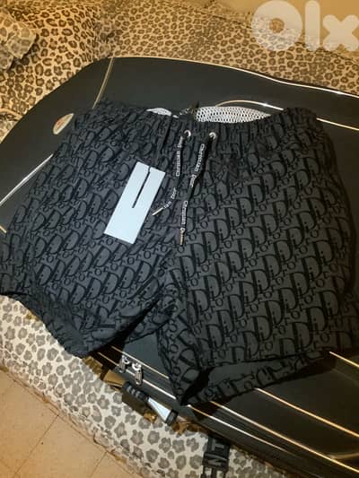 authentic dior swimming short black size small