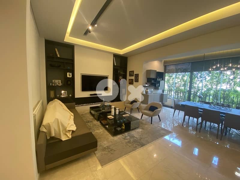 furnished 3 bedrooms apartment for rent with terrace waterfront dbaye 0
