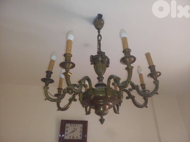 vintage copper chandelier ثريا نحاس 1