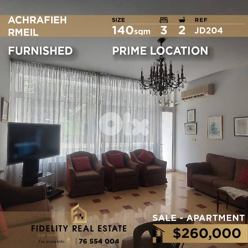 Apartment for sale in Achrafieh JD204 شقة للبيع في الأشرفية 0