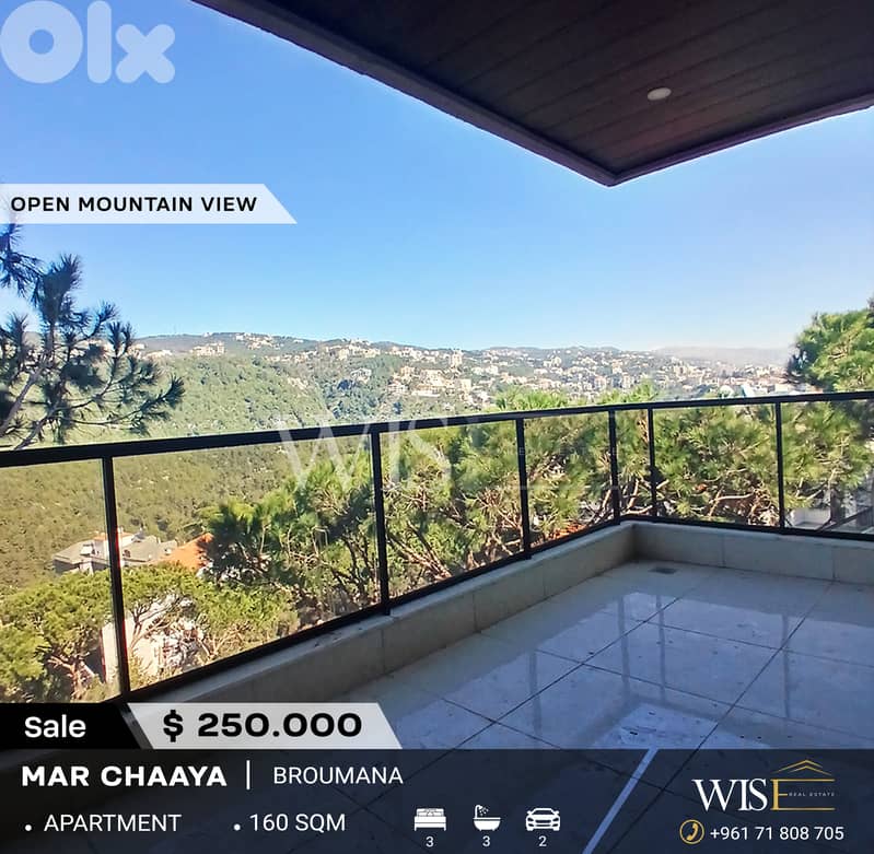 160 SQM Apartment for SALE in Mar Chaaya-Broumana ! 0