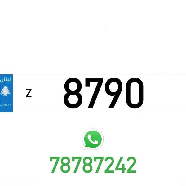 Z  8790  Car Plate Number Sak Tokhsis Jehez 0