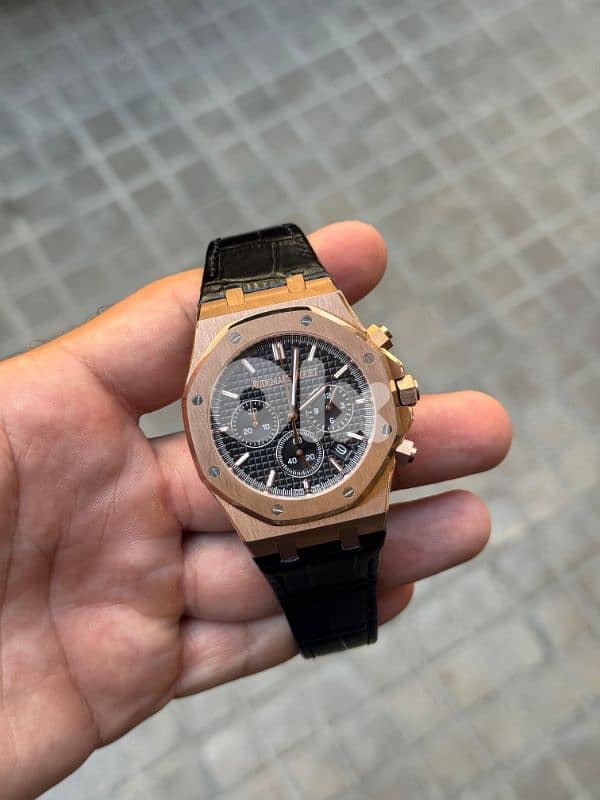 Audemars Piguet Chronograph Rosegold Leather Strap Chronograph 0