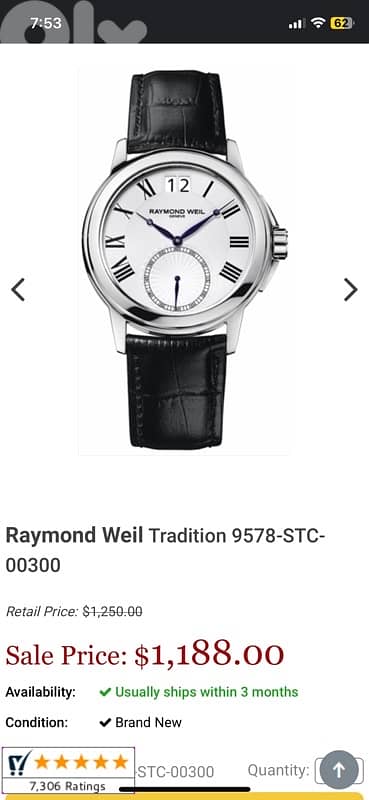 orginal Raymond weil watch 6