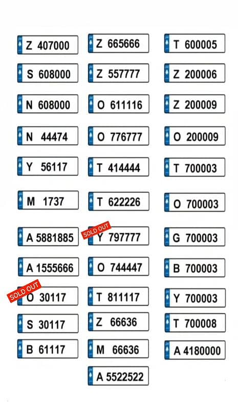 Special Plate Numbers 0