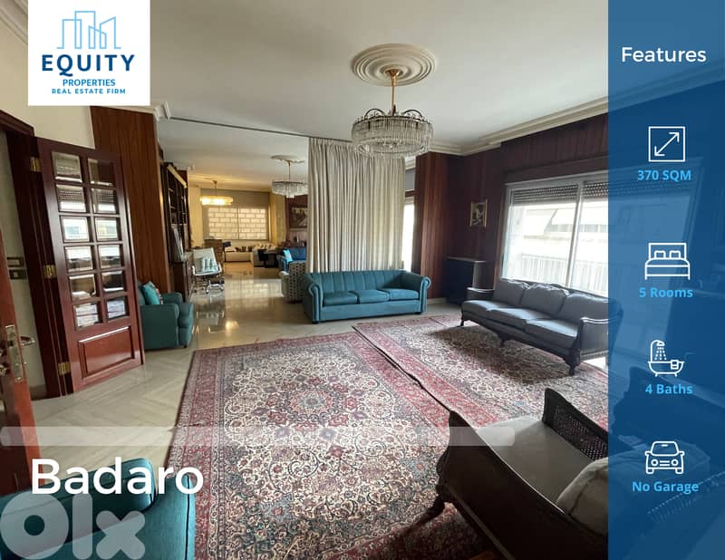 370 SQM Apartment For Sale In Badaro شقة للبيع #HH2007163 0