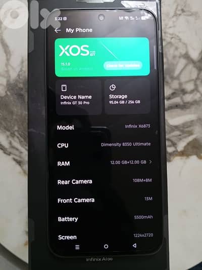 Infinix GT30 Pro 256GB 12+12GB