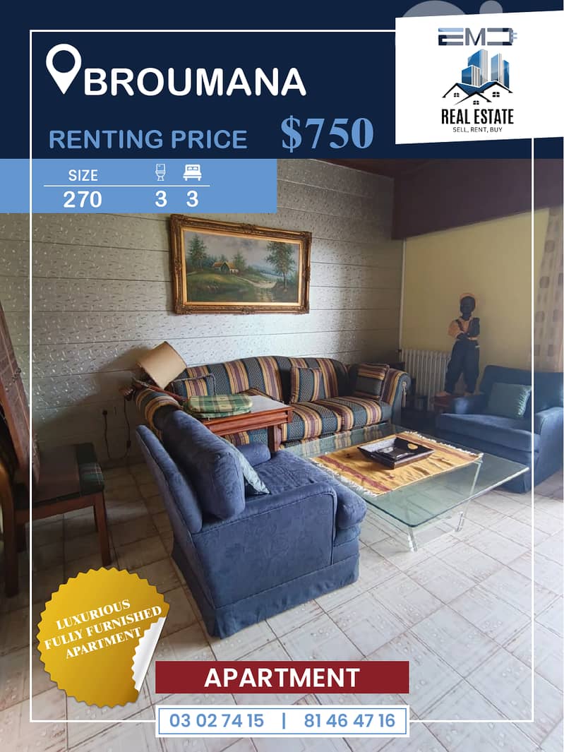 FULLY FURNISHED APARTMENT IN BROUMANA 0