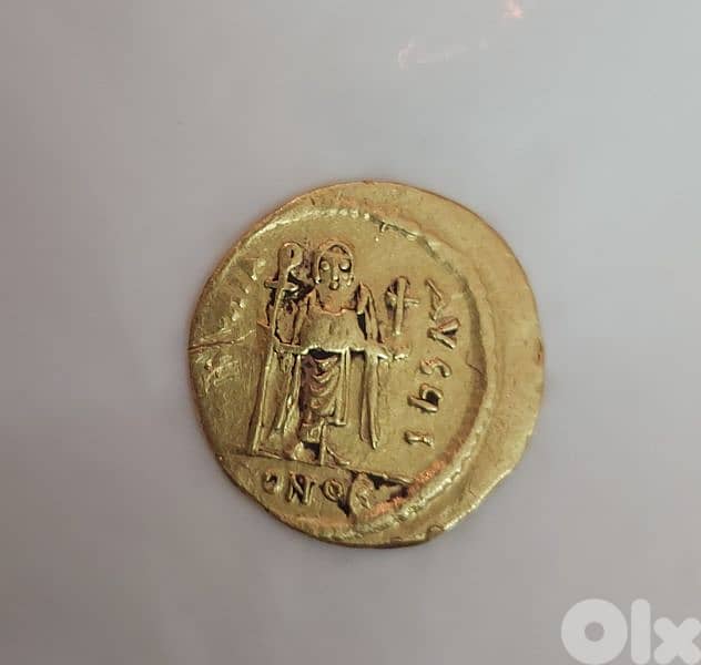 Byzantine  Gold coinSolidus  emperor Phocas year 602 AD weight 4.4 gr 1