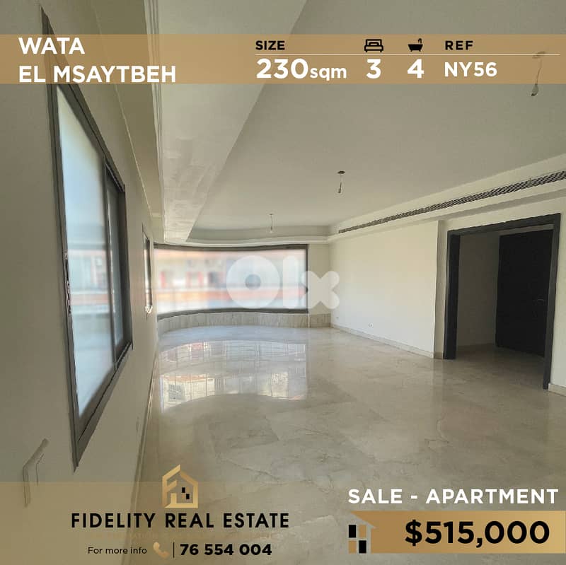 Apartment for sale in Wata El Msaytbeh NY56  شقة للبيع في وطى المصيطبة 0