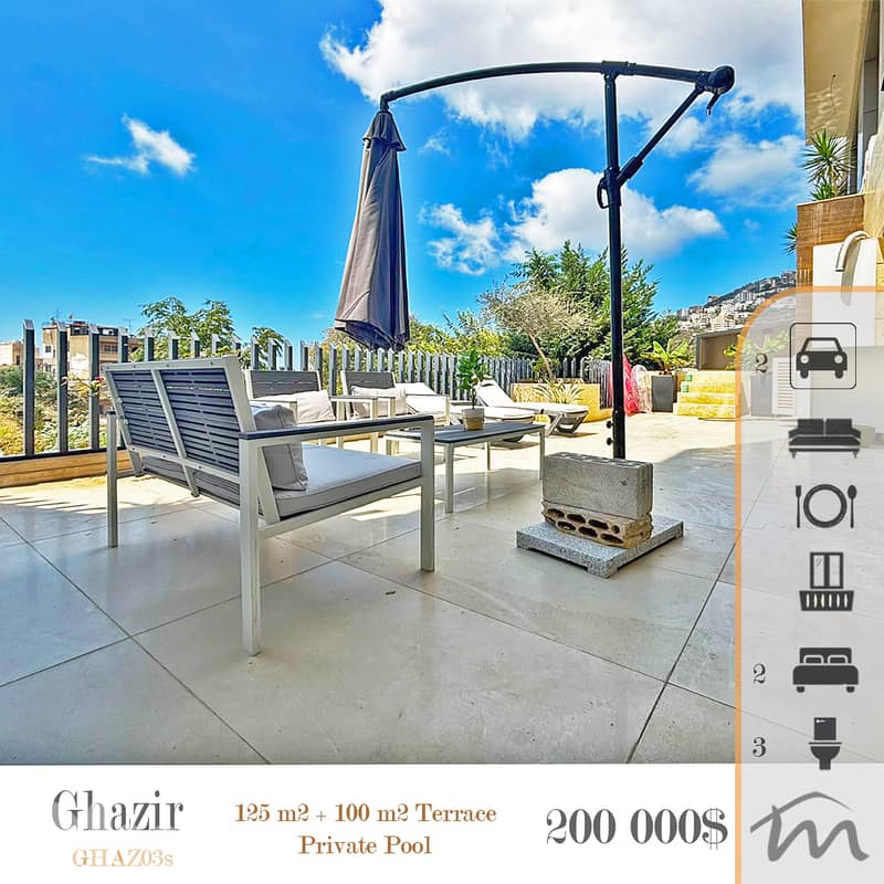 Ghazir | Signature 125m² + 100m² Terrace | Private Pool | Prime Area 0