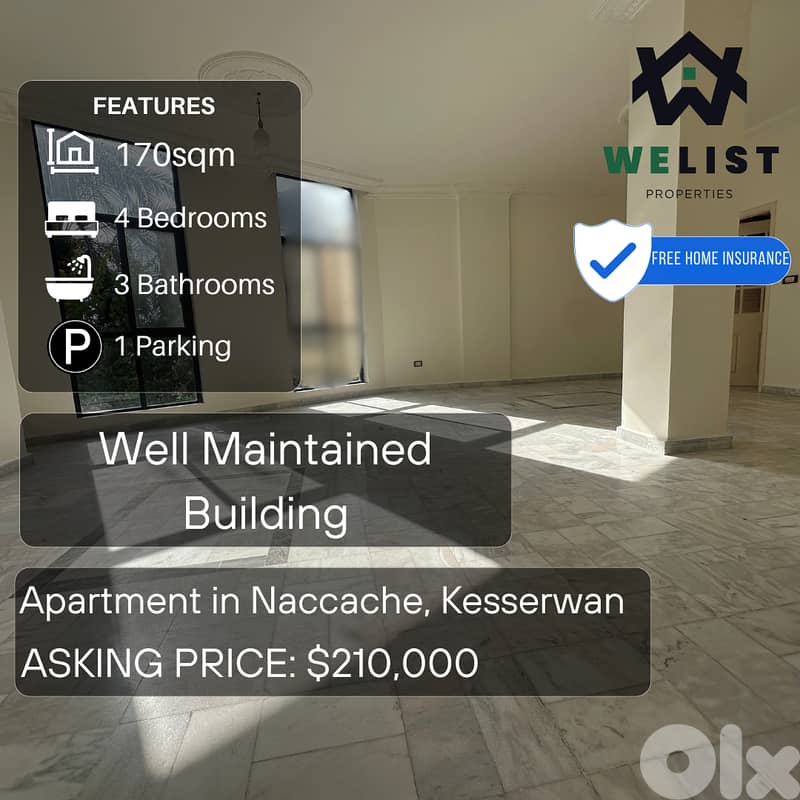 Apartment for sale in Naccache, Metn شقة للبيع في منطقة النقاش 0