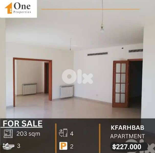 APARTMENT FOR SALE IN KFARHBAB 0