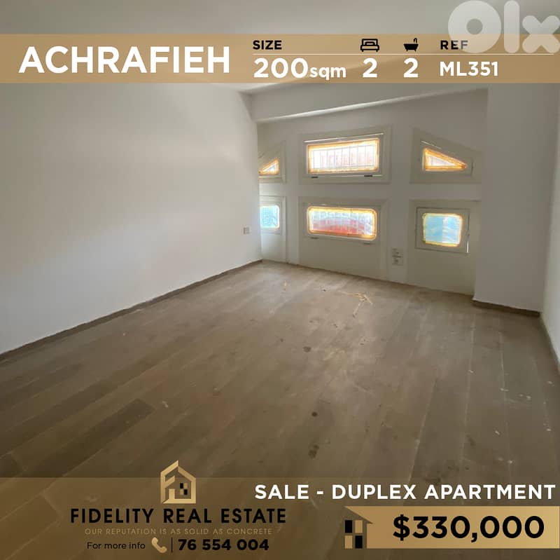 Duplex house for sale Achrafieh ML351  منزل دوبلكس  للبيع في الأشرفية 0