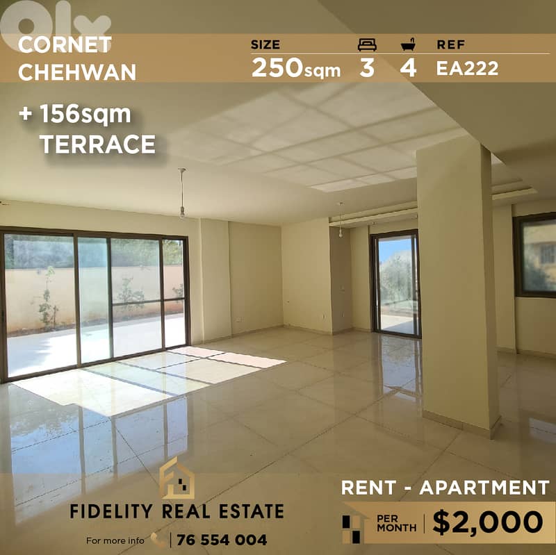 Apartment for rent in Cornet Chehwan EA222 شقة  للإيجار في قرنة شهوان 0