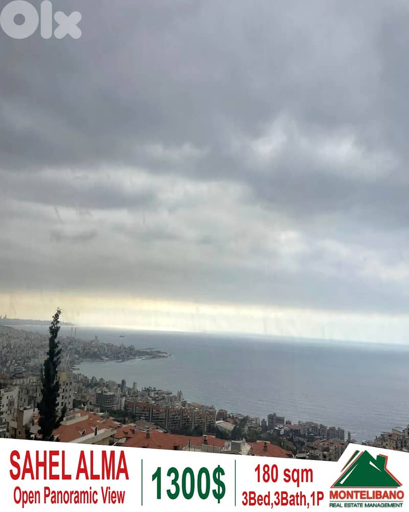 Fully Furnished 180sqm Apartment For Rent in Sahel Alma+Panoramic View 0