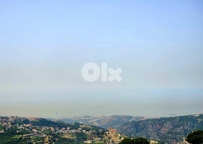 1020 SQM Land in Chouaiyya, Metn Overlooking the Mountains and the Oce 0