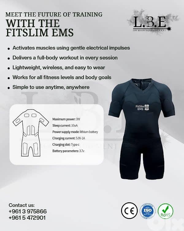 FitSlim EMS – Wireless Full-Body Training Suit 0
