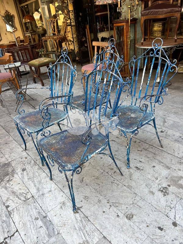 set of 4 chairs ferforge outdoorطقم ٤ كراسي انتيك حديد فيرفورجي 3