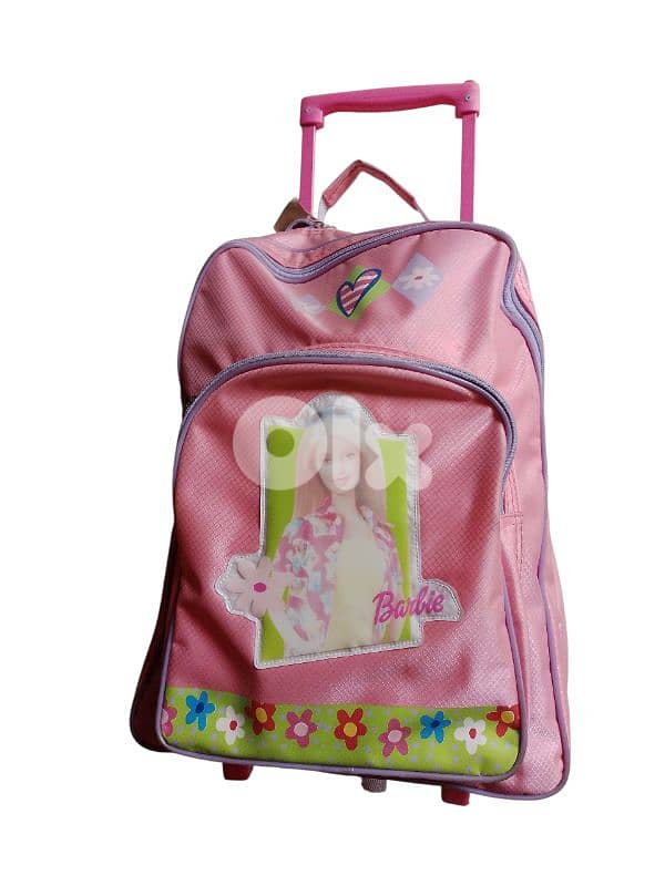16 inch Barbie school bag with trolley 0