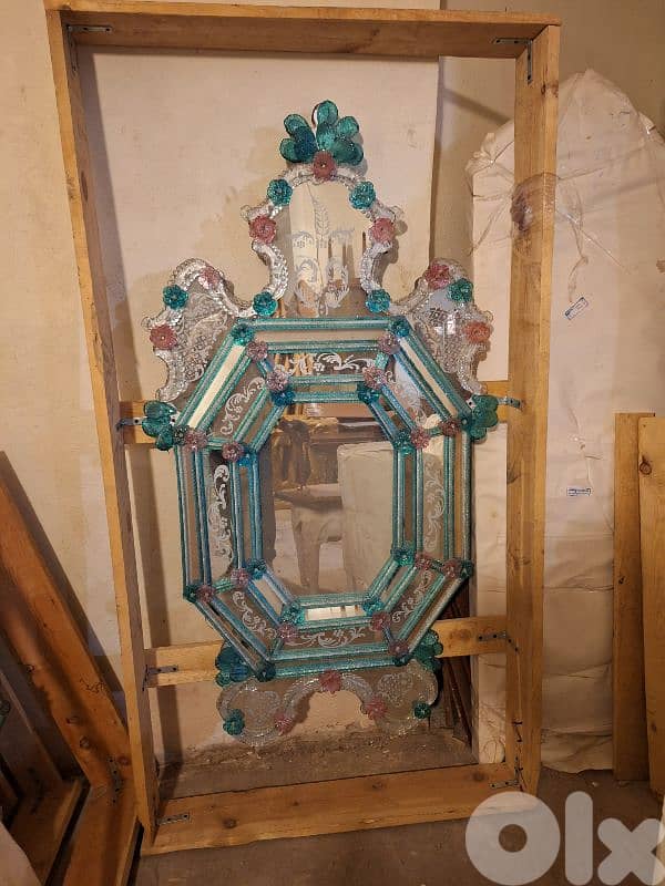 mirror murano مراية مورانو رائعة جدا الوان مميزة انتيك 2
