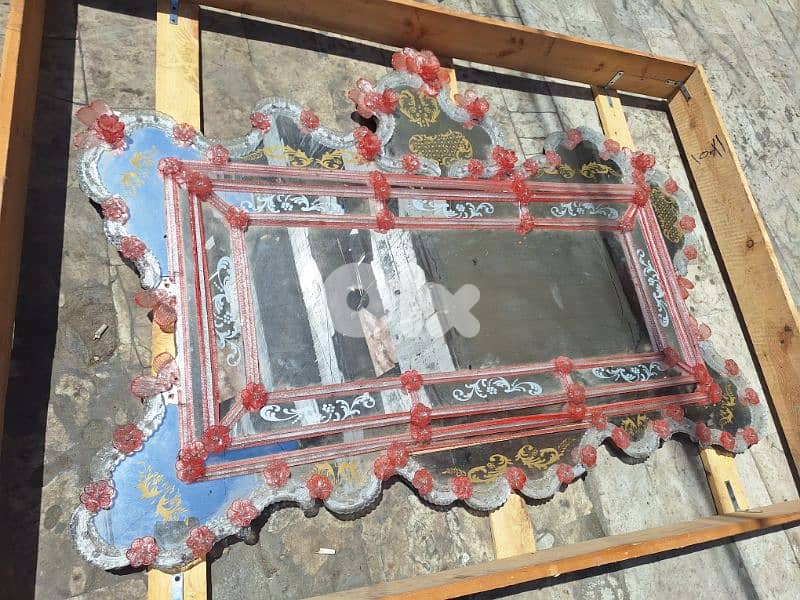 vintage mirror murano مراية مورانو رائعة جدا ومميزة انتيك 4