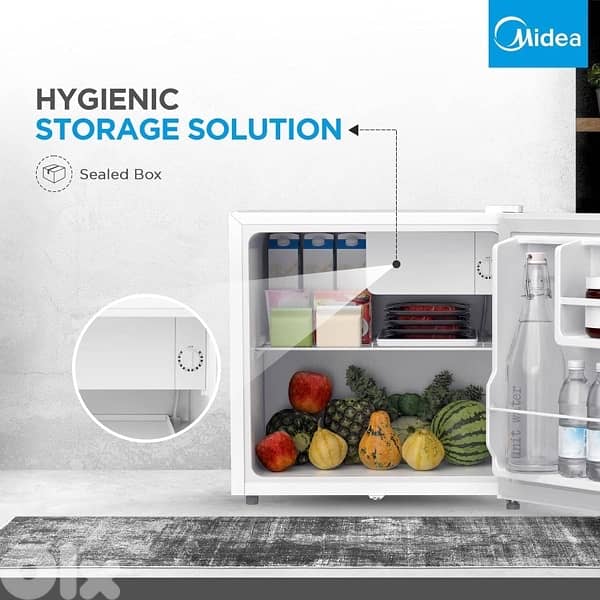 Midea 2.5Ft 45L Mini Top Mount Fridge 5