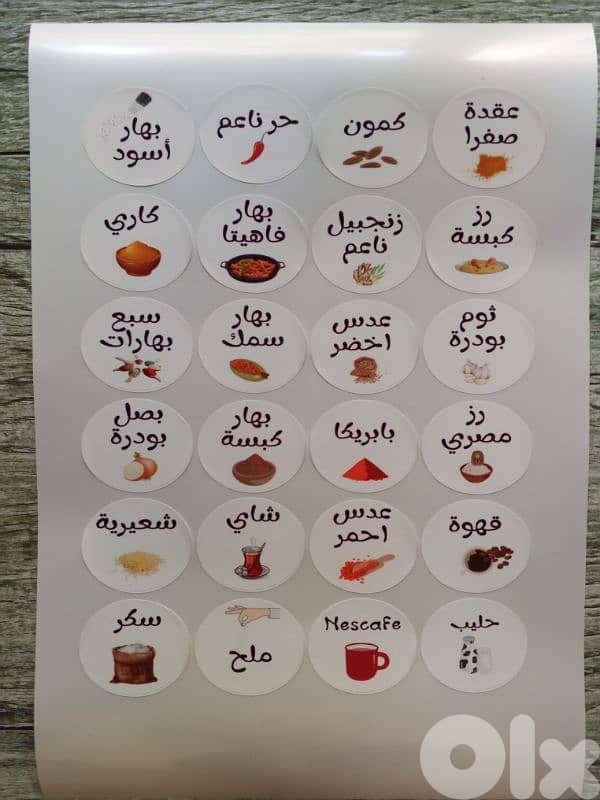spices names stickers set 3