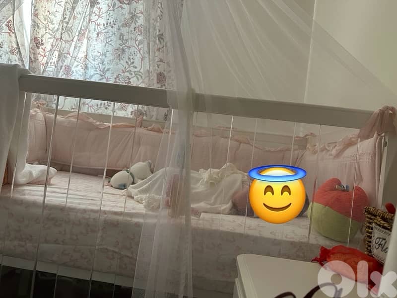 pottery Barn Acrylic convertible crib with pottery barn mattress 1