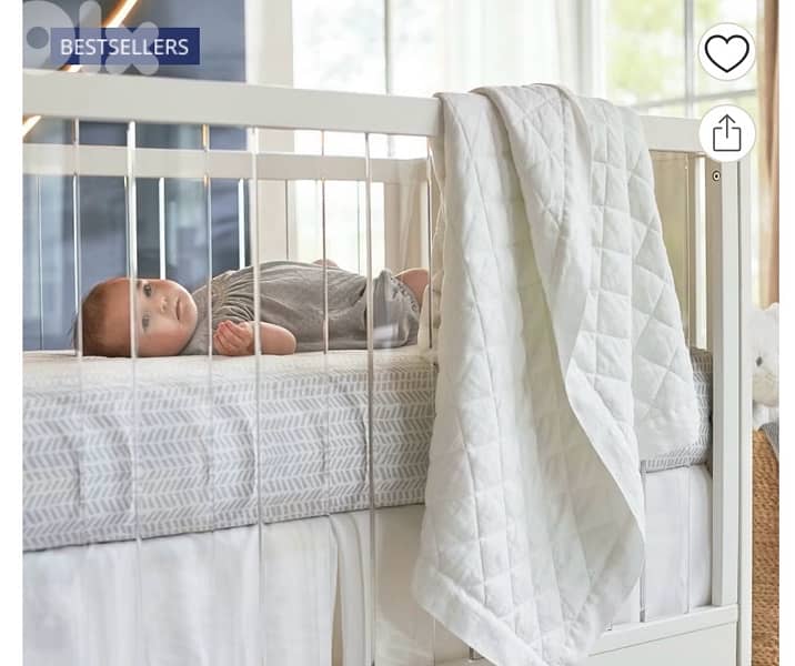 pottery Barn Acrylic convertible crib with pottery barn mattress 5