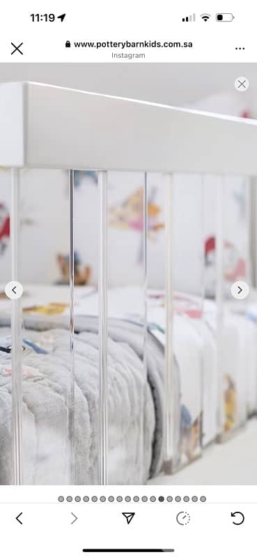 pottery Barn Acrylic convertible crib with pottery barn mattress 7