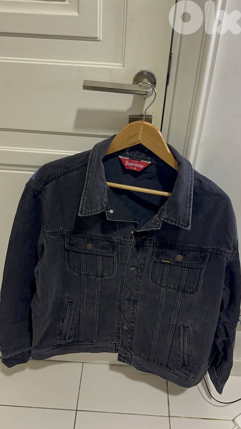 Supreme New York Painted Trucker Jacket 'Black' 1