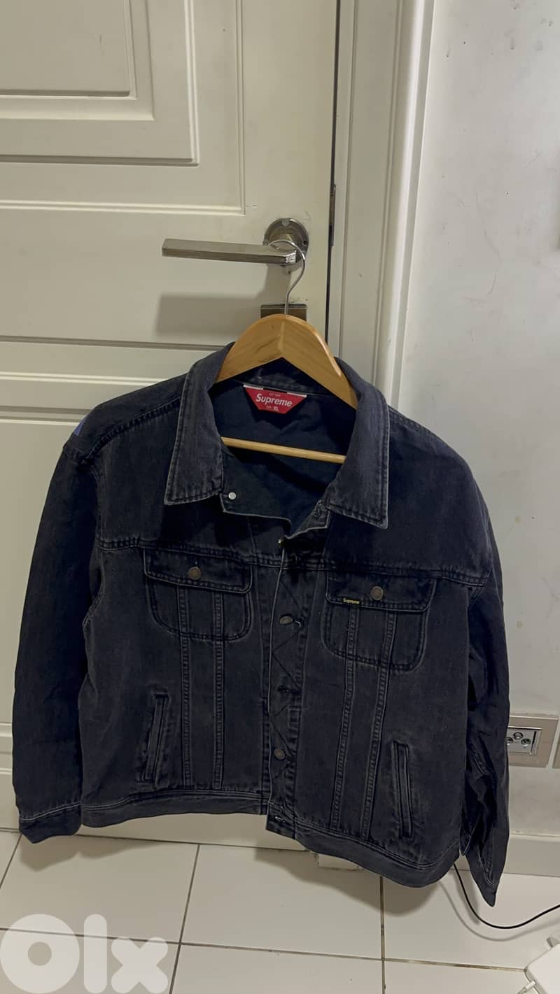 Supreme New York Painted Trucker Jacket 'Black' 2