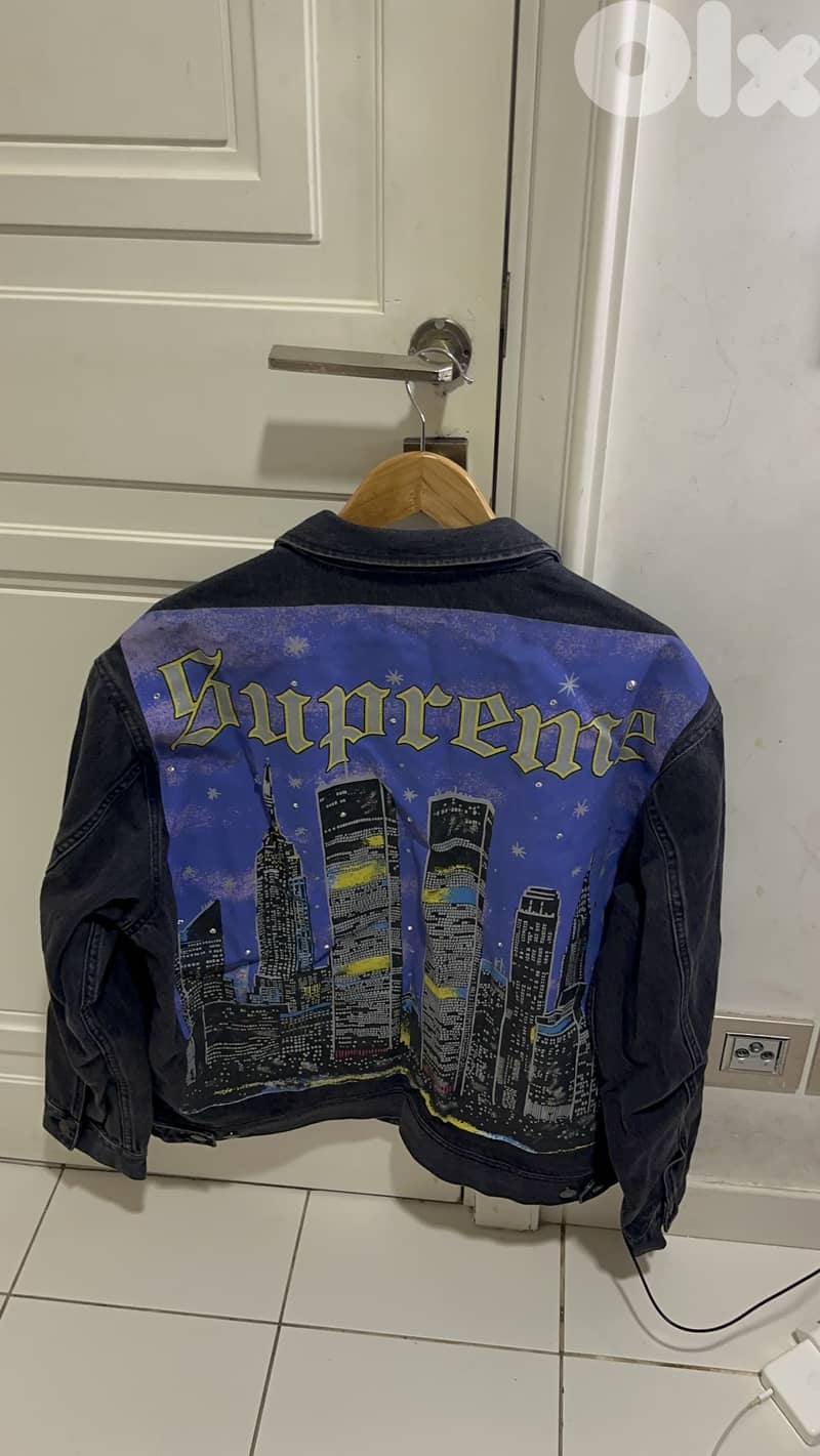 Supreme New York Painted Trucker Jacket 'Black' 3